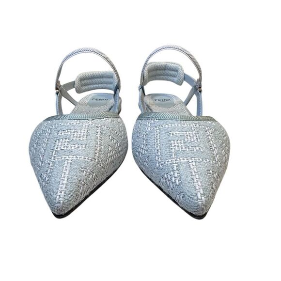 NWT Fendi Kitten Slingback Rafia Pointed Flats (7) - Picture 3 of 10